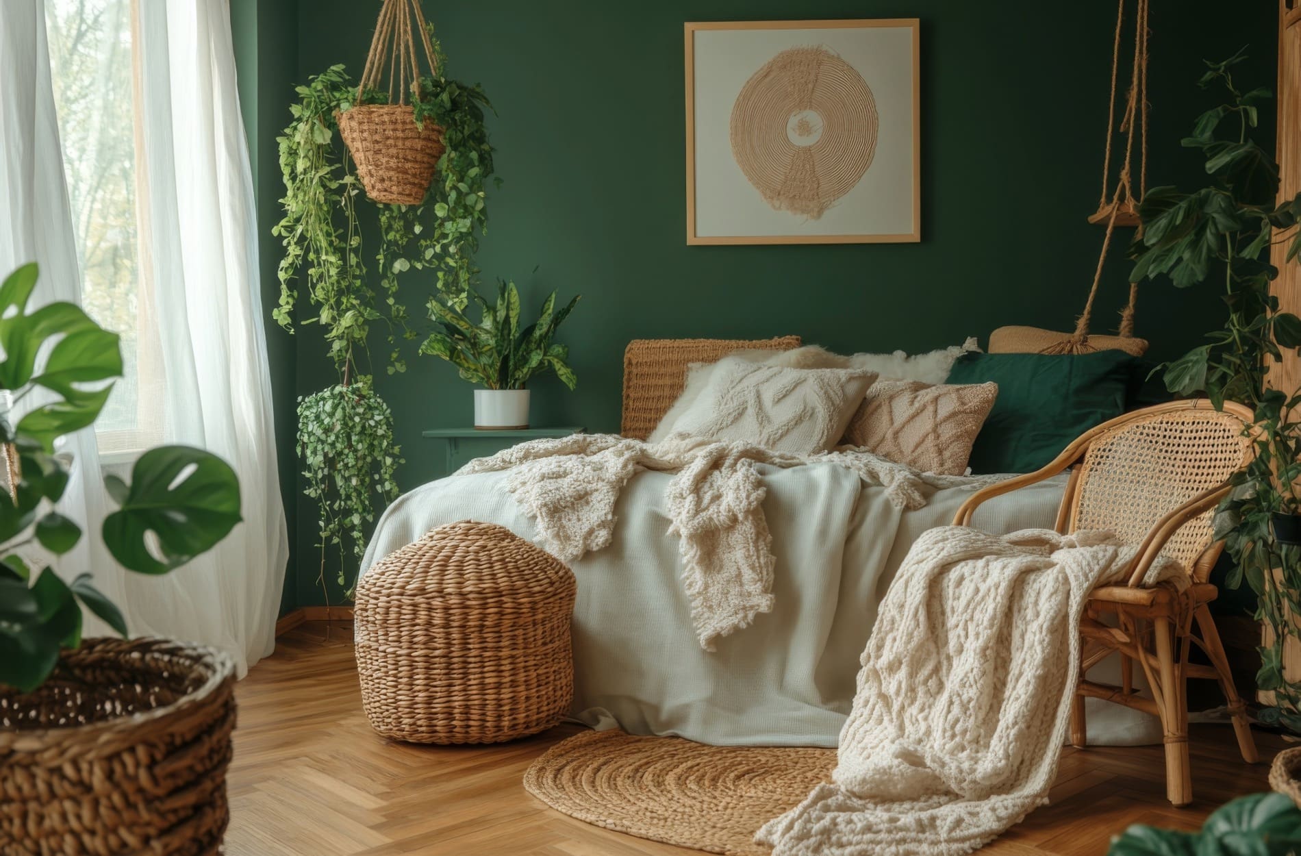 green bedroom